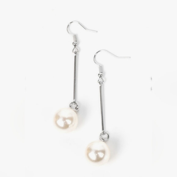White Pearl Earrings - Picture 2 of 2